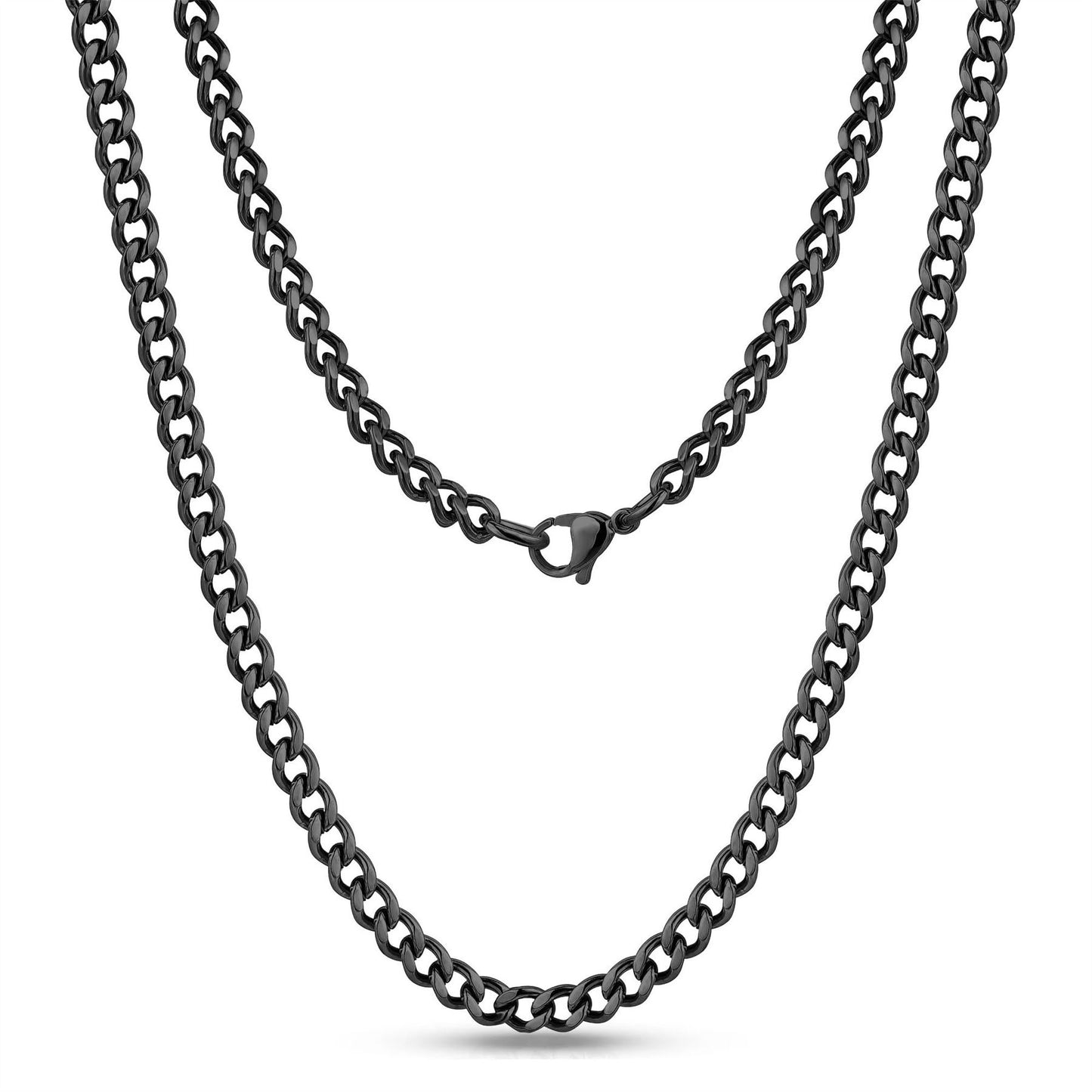 Black Stainless Steel 316L 3-13mm 16-26" Mens Curb Chain Necklace Man Gift