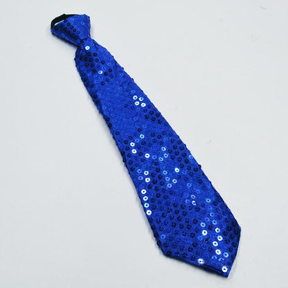 Sequin Pre Tied Adjustable Neck Tie Fancy Dress Party Clip On New