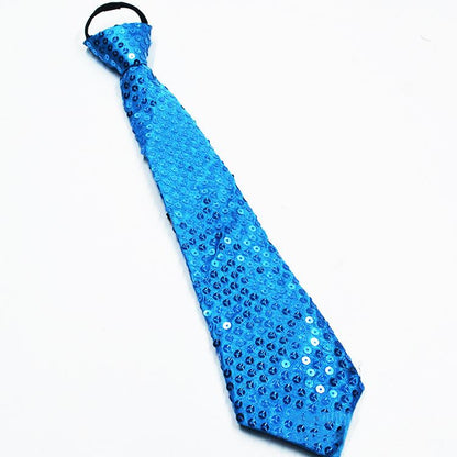 Sequin Pre Tied Adjustable Neck Tie Fancy Dress Party Clip On New