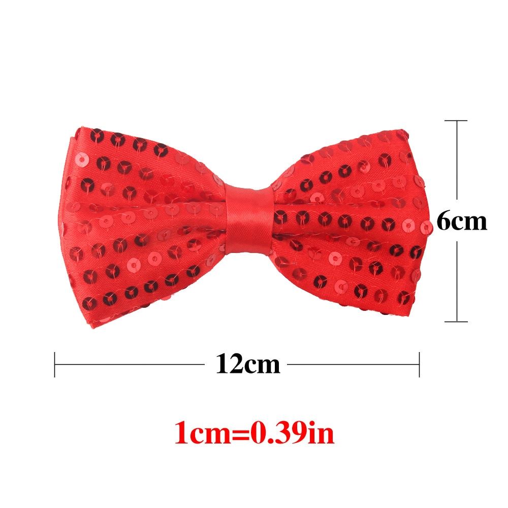 Sequin Fancy Dress Shiny Dickie Bow Tie Party Pre Tied Adjustable