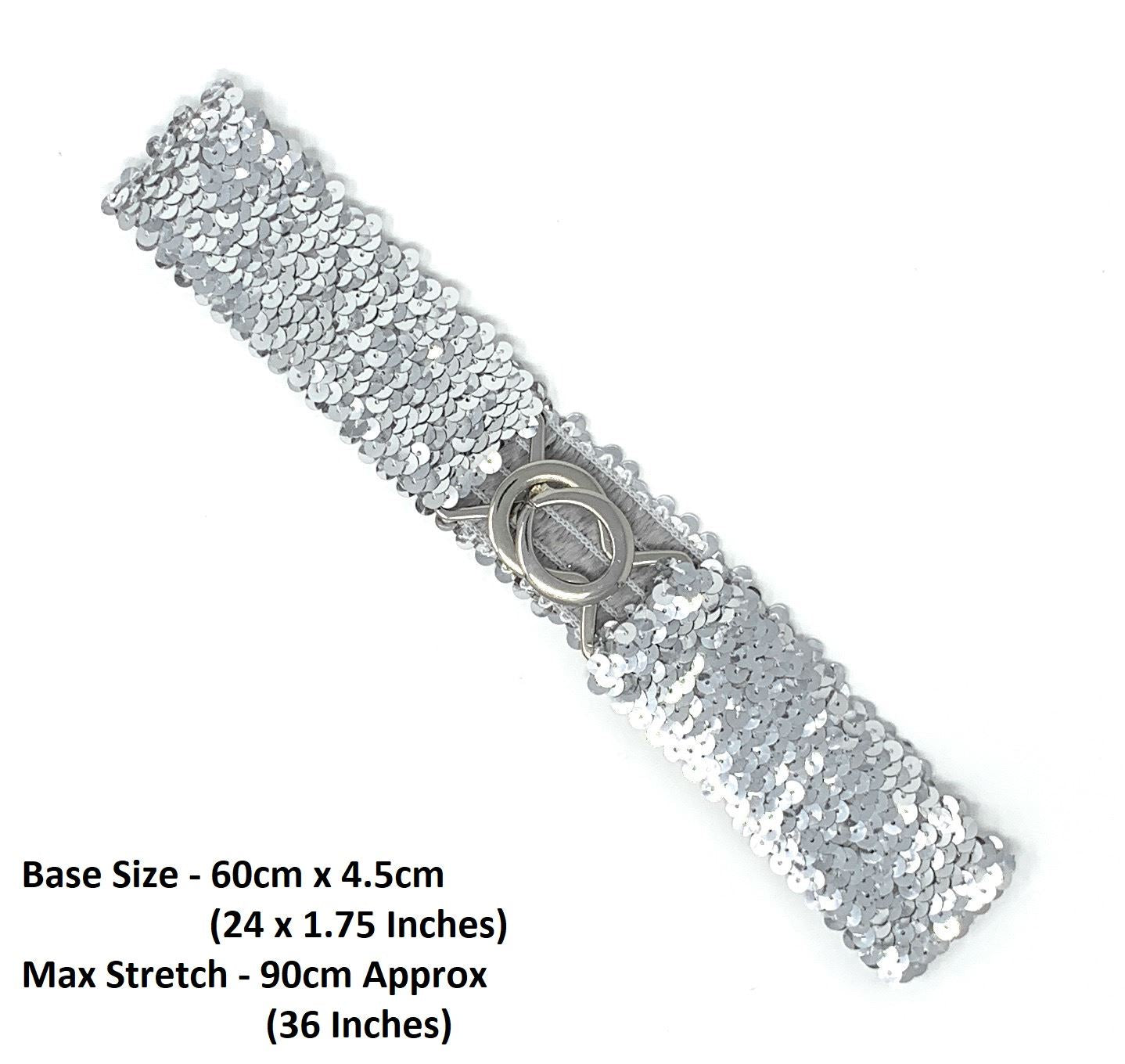 Sequin Wide Slim Stretch Elastic Belt Waist Band Corset Paillette Ladies