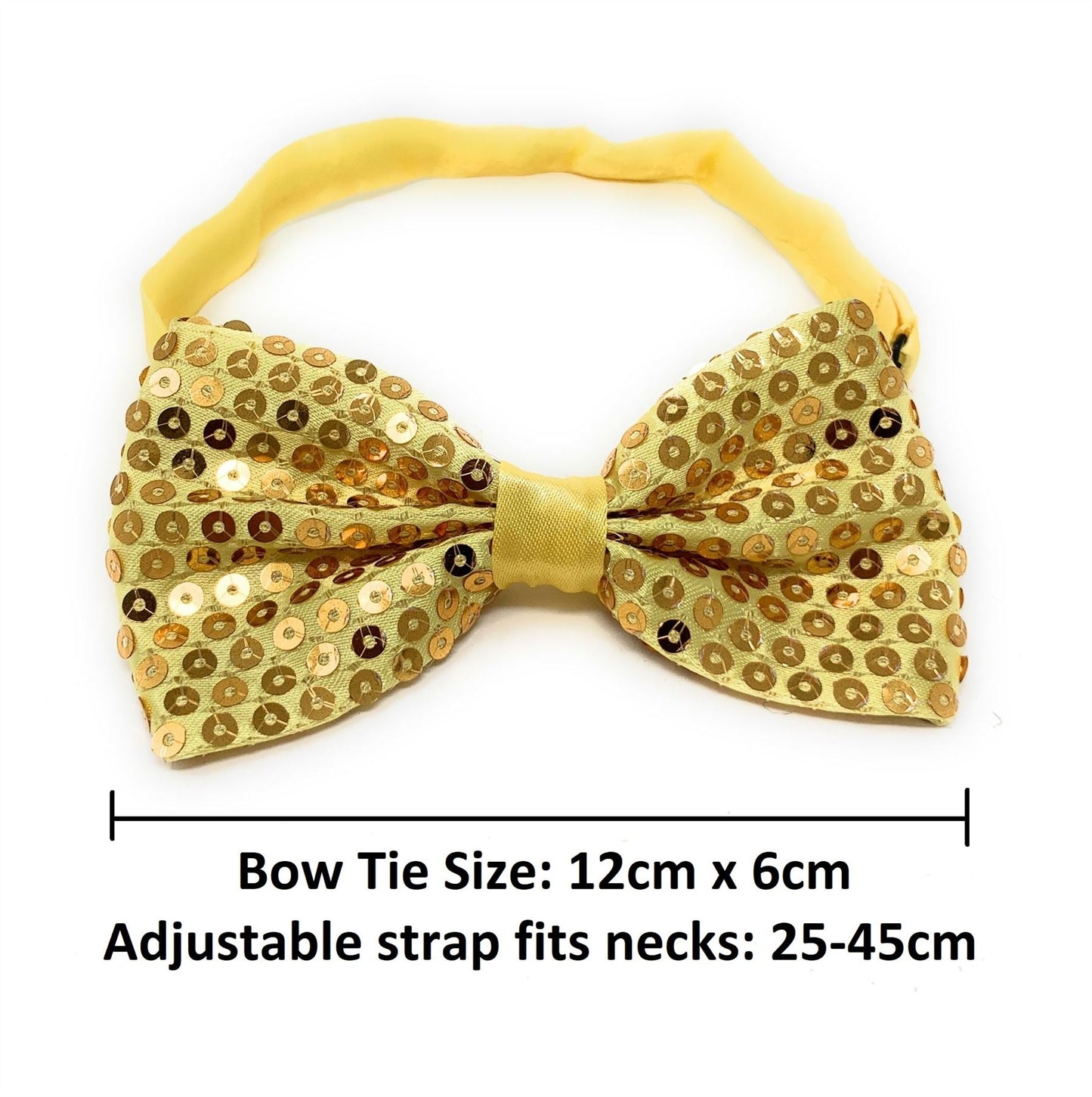 Sequin Fancy Dress Shiny Dickie Bow Tie Party Pre Tied Adjustable