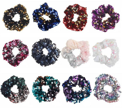 Sequin Elastic Stretch Hair Tie Scrunchie Ponytail Holder Scrunchy