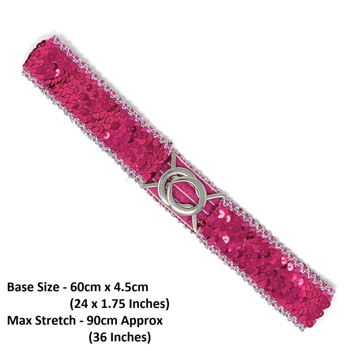 Sequin Wide Slim Stretch Elastic Belt Waist Band Corset Paillette Ladies