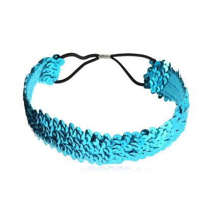 Sequin Head Band Elastic Stretchy 3cm Wide Hairband Hair Tie Back