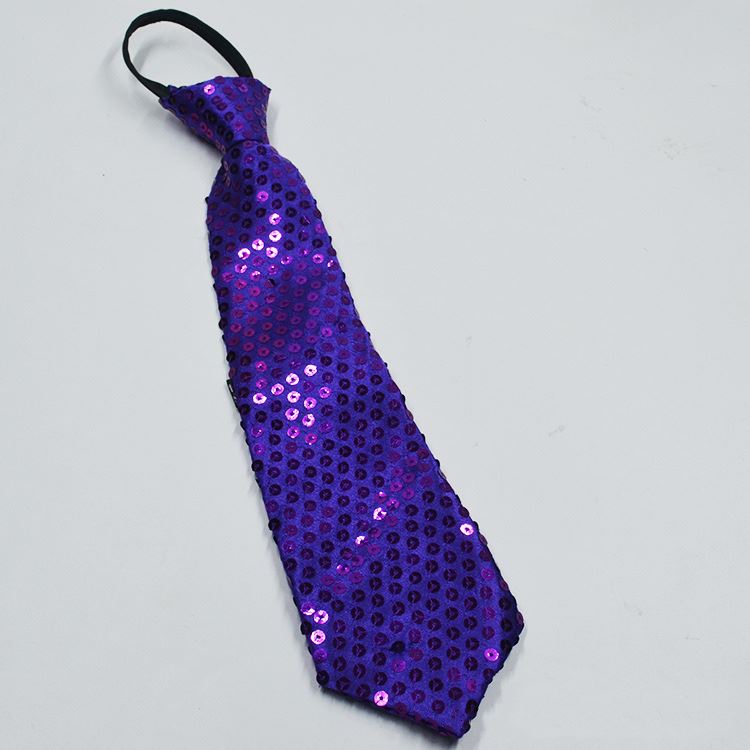 Sequin Pre Tied Adjustable Neck Tie Fancy Dress Party Clip On New