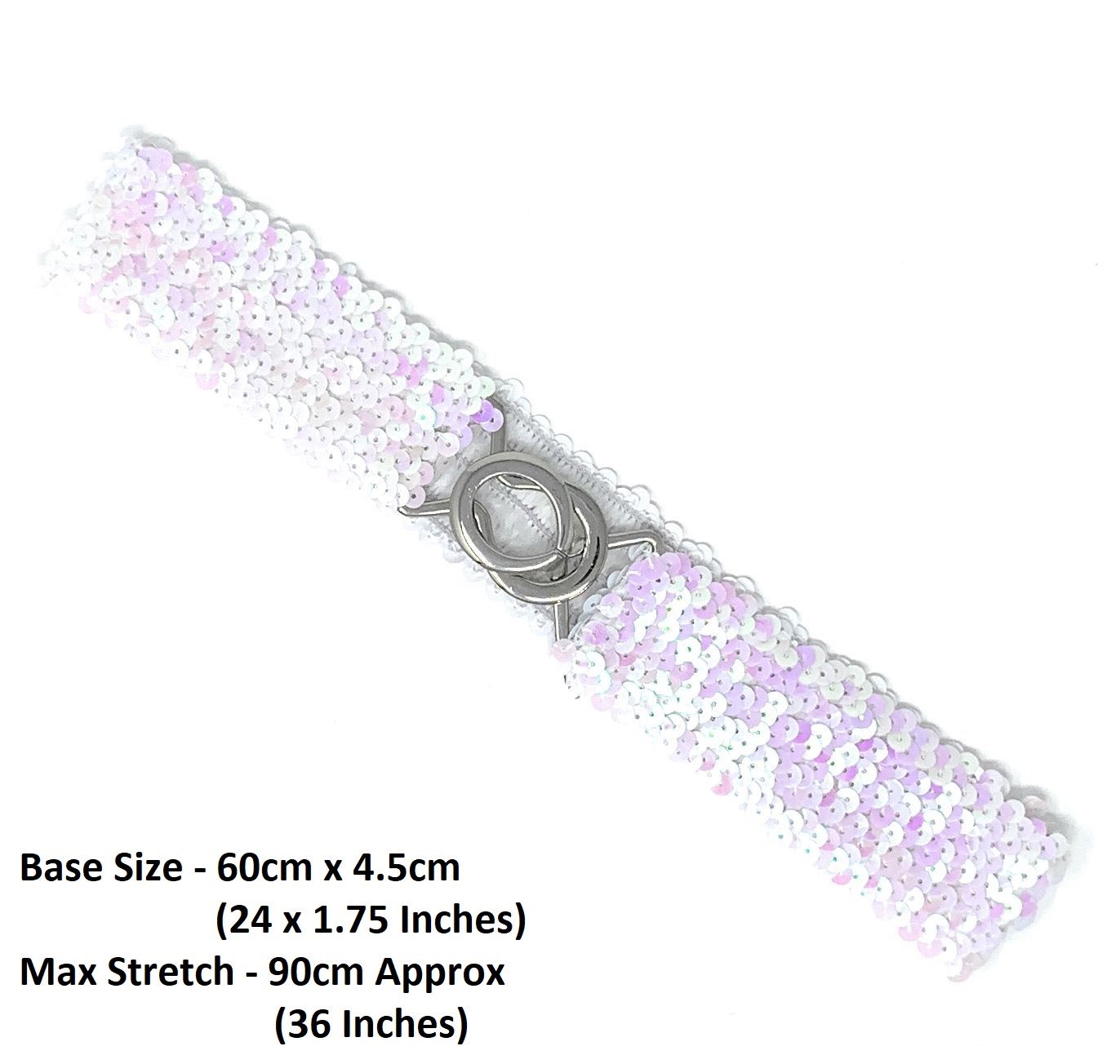 Sequin Wide Slim Stretch Elastic Belt Waist Band Corset Paillette Ladies