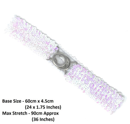 Sequin Wide Slim Stretch Elastic Belt Waist Band Corset Paillette Ladies