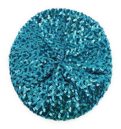 Gorro de aleta elástico con lentejuelas de colores, gorro de boina, gorro elástico elegante