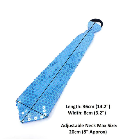 Sequin Pre Tied Adjustable Neck Tie Fancy Dress Party Clip On New