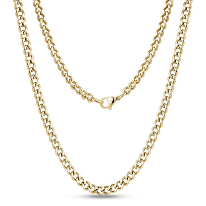 Gold Stainless Steel 316L 3-13mm 16-26" Mens Curb Chain Necklace Man Gift