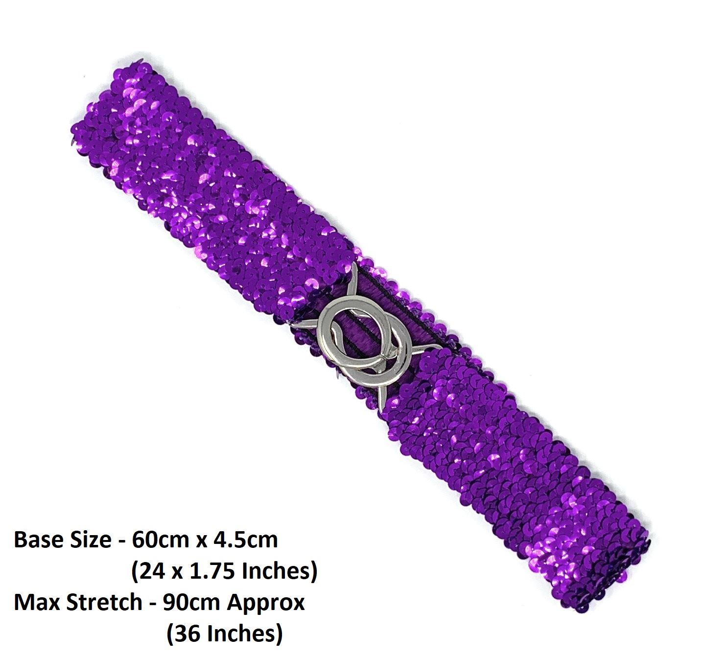 Sequin Wide Slim Stretch Elastic Belt Waist Band Corset Paillette Ladies