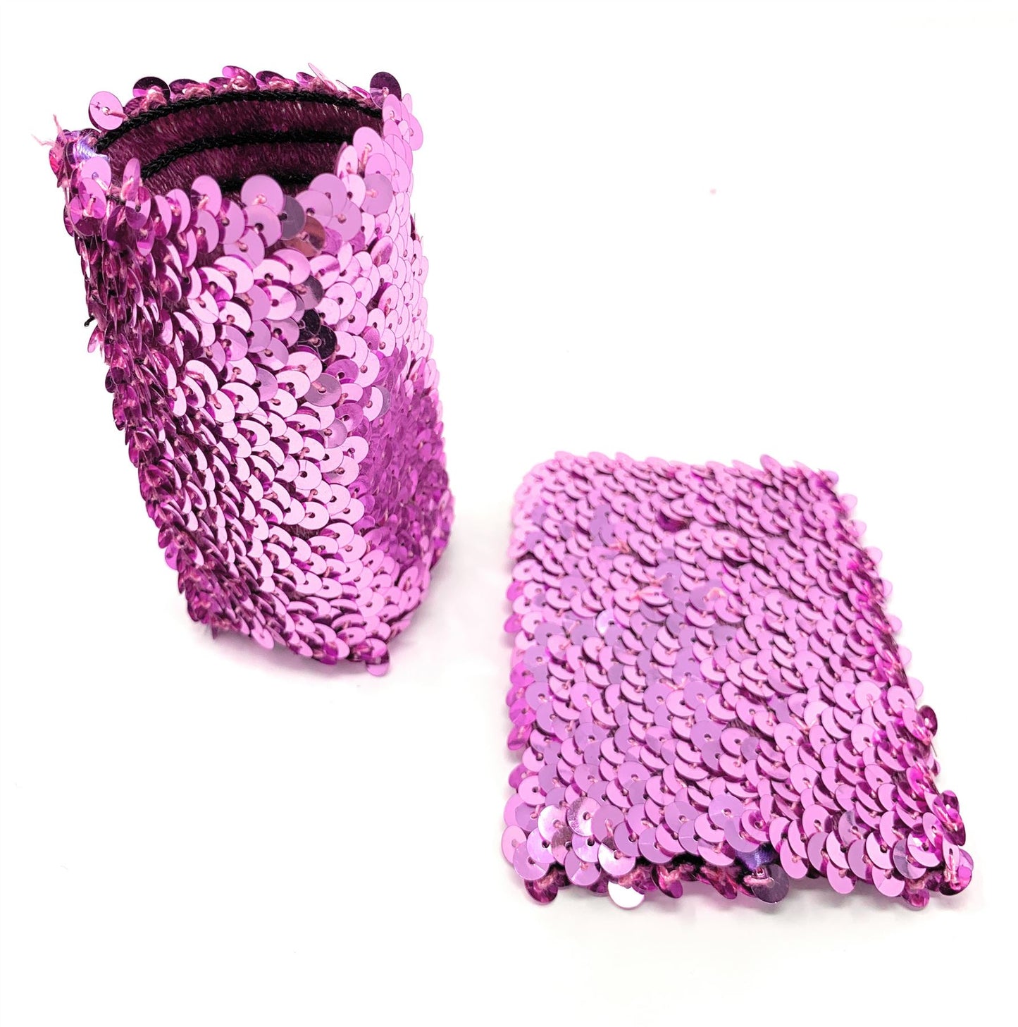 Pair Of Sequin Elastic Stretch Wide Wristband Cuffs Strap 10cm Long