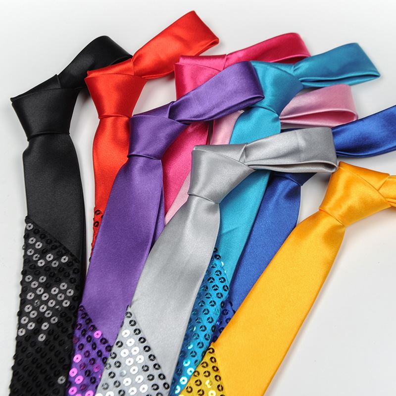 Pailletten-Krawatte in voller Länge, Kostüm, Tanz, Party, Kostüm, Neu
