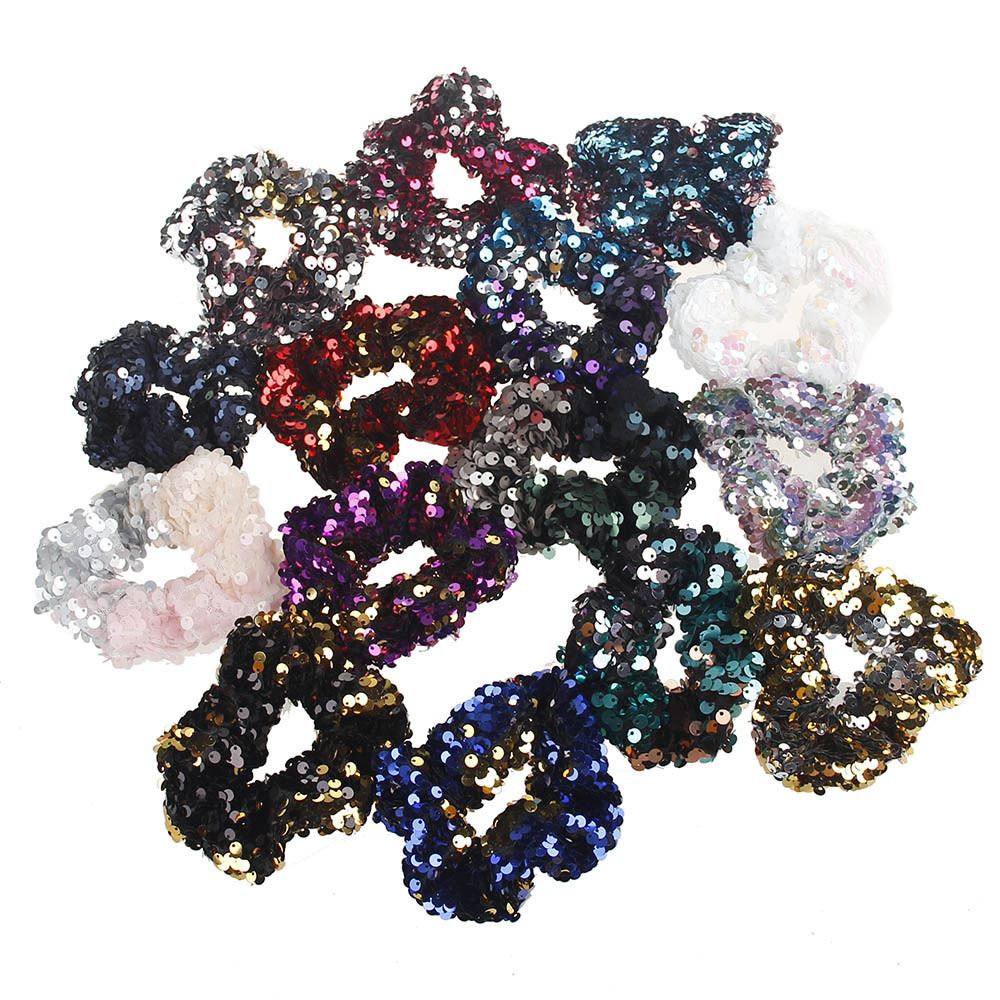 Sequin Elastic Stretch Hair Tie Scrunchie Ponytail Holder Scrunchy