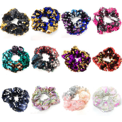 Sequin Elastic Stretch Hair Tie Scrunchie Ponytail Holder Scrunchy